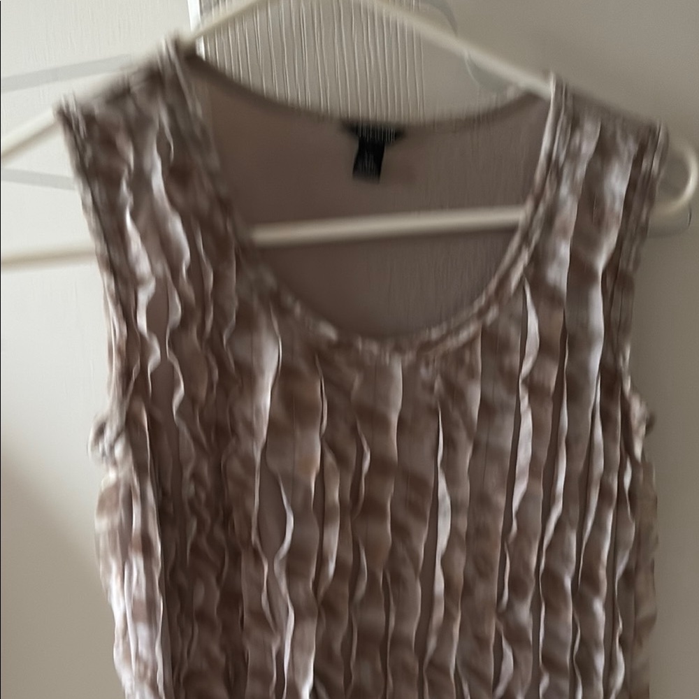 Ruched Tan Sleeveless Tank Top